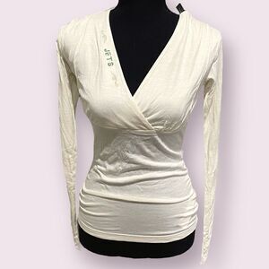 NFL NY Jets All Sports Couture Shimmer V Neck Long Sleeve Tee Size XS